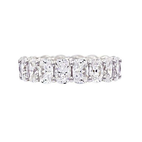Spectacular 8.5 Ct. DIAMONIQUE Radiant Cut Eternity Style Band Ring Sz 8 - Picture 7 of 9